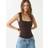 Stradivarius Polyamide Bodysuit With Square Neckline - Brown