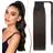 Elailite Human Hair Ponytail Extension 14 Inch Dark Brown