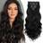 FA Clip In Hair Extensions 24 Inch 8 Pcs Dark Black