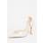 Quiz Nude Wide Fit Patent Bow Heels - Beige