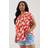 Yours Abstract Notch Neck Blouse - Orange