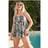 Yours Curve Black Abstract Animal Print Pleat Front Tankini Top - 30-32