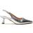 Moda In Pelle Godal Slingback Kitten Heel Shoes - Silver