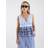 River Island Petite Sleeveless Embroidered Top - Blue Stripe