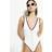 River Island Womens Zip Textured Swimsuit - White