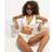 River Island Cream Textured Buckle High Waisted Brief - 12