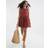 River Island Womens Sleeveless Pleated Swing Mini Dress - Brown