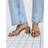 River Island Womens Beige Diamante Toe Loop Block Heel Sandals - 3