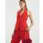 River Island Womens Red Halter Neck Button Up Jumpsuit - Red