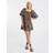 River Island Womens Brown Leopard Print Puff Sleeve Mini Dress - Brown