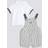 River Island Baby Boy Striped Dungaree Set - Cream