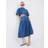 River Island Womens Bubble Hem Midi Skirt - Blue Denim