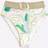River Island Womens Yellow Swirl Elastic Buckle Bikini Bottoms - Yellow