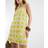 River Island Womens Yellow Sleeveless Crochet Mini Shift Dress - Yellow