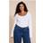 PrettyLittleThing Soft Cotton Scoop Neck Long Sleeve Bodysuit - White