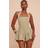 PrettyLittleThing Sage Halter Neck Drop Waist Floaty Playsuit - Sage