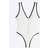 River Island Petite Zip Textured Swimsuit - White
