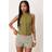 Vila Button Front Vest - Green