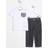 River Island Mini Girls Gingham T-Shirt & Jeans Set - Black