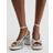 River Island Womens Silver Plaited Raffia Platform Heeled Sandals - 4