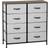 Homcom Industrial Bedroom Dresser Grey Chest of Drawer 80x62.5cm