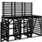 vidaXL Triple Wheelie Bin Storage Black Solid Wood Pine (Building Area )