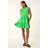 Roman Cotton Tiered Stretch Dress - Green