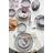 Hermia Tafelservice 24-teilig Grau 27 x 27 cm Service