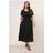 Yours Curve Black Jersey Woven Mix Fabric Midaxi Skater Dress - Black