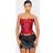 PrettyLittleThing Textured Sheer Floral Lace Corset - Red