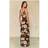 PrettyLittleThing Floral Chiffon Cowl Maxi Dress - Chocolate