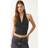 Stradivarius Sort Halterneck-Top Med Glimmer