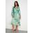 Warehouse Flare Sleeve Plunge Satin Midi Dress - Green