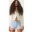 Stradivarius D75 Ripped Denim Shorts - Blue Denim