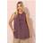 Yours Curve Tie Front Smock Vest Top - Purple