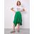 Apricot Hanky Hem Belted Midi Skirt - Green