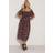 Yours Floral Print Square Neck Midaxi Dress - Black