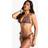 boohoo Womens Resin Stone Trim Triangle Bikini Top & Tie Side Bikini Bottoms Set - Brown