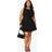 boohoo Womens Plus Size Button Down Mini Skater Dress - Black