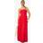 boohoo Womens Cotton Poplin Seam Detail Square Neck Maxi Dress - Red