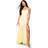 boohoo Womens Satin And Chiffon Mix Maxi Dress - Yellow