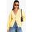 boohoo Womens Balloon Sleeve Button Through Rib Cardigan - Yellow