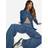 boohoo Womens Basics 30 Inch Leg High Waisted Wide Leg Jeans - Vintage Blue