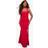 boohoo Womens Chiffon Scarf Detail Lace Up Back Maxi Dress - Red
