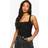 boohoo Womens Double Layer Slinky Square Neck Vest Top - Black