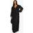 boohoo Womens Plus Chiffon Ruffle Detail Maxi Skater Dress - Black