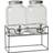 Saftdispenser Med Stativ 2x4 L Sort Metal Glas Klar Drikkedispenser 4L