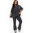 boohoo Womens Plus Acid Wash Flared Legging - Grey