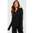 boohoo Womens Jersey Long Sleeve Button Up Pyjama Shirt - Black