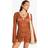 boohoo Womens Tassel Crochet Beach Tunic - Orange